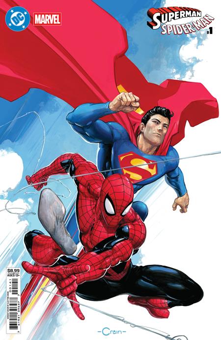 DC Marvel Superman Spider-Man #1 One Shot Cover D Clayton Crain Card Stock Variant | Historic Crossover