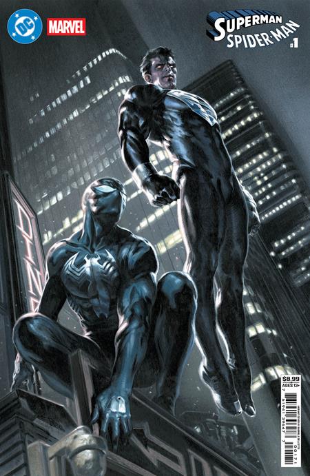 DC Marvel Superman Spider-Man #1 One Shot Cover G Gabriele Dell'Otto Black Suits Card Stock Variant | Historic Crossover