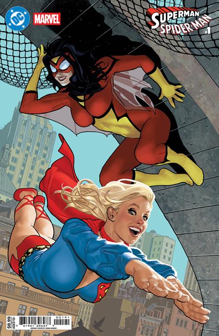 DC Marvel Superman Spider-Man #1 One Shot Cover I Adam Hughes Supergirl 70s & Spider-Woman 70s Card Stock Variant