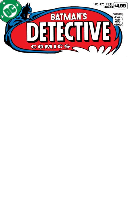Detective Comics #475 Facsimile Edition Cover B Blank Card Stock Variant | Batman 2026