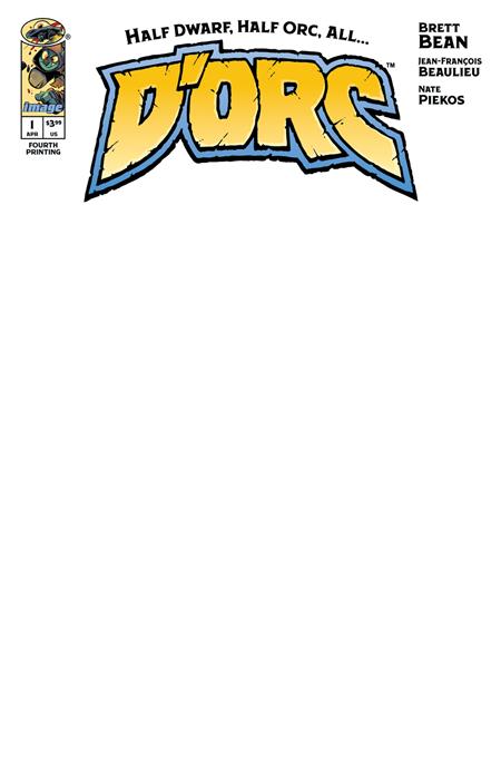 Dorc #1 4th Printing Cover B Blank Sketch Variant | Indie Comics Fantasy Adventure Custom Art Edition
