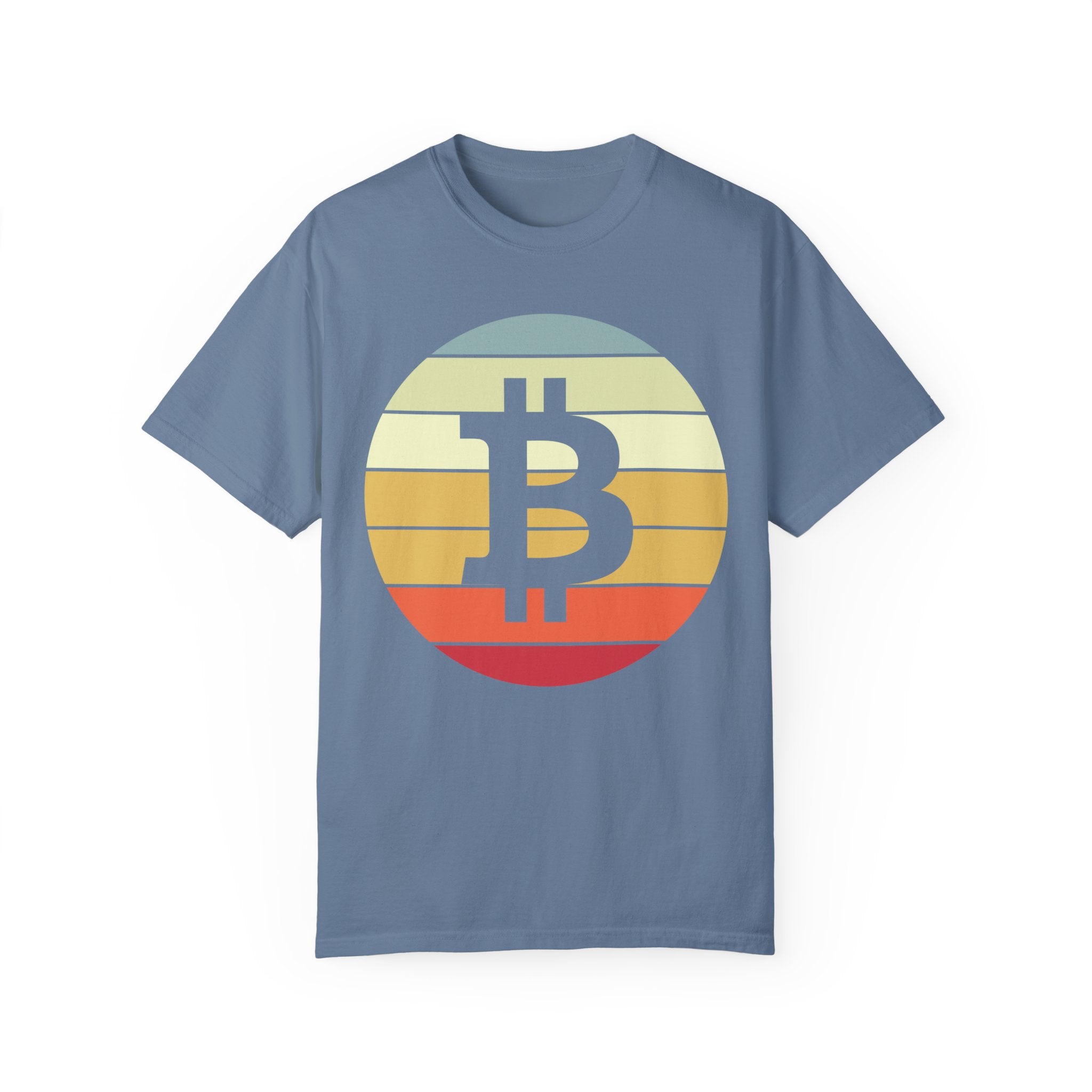 BraggerSwine Unisex Garment-Dyed T-Shirt - Bitcoin Vintage Sunset