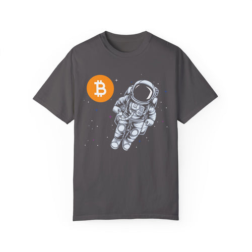 BraggerSwine Unisex Garment-Dyed T-Shirt - Bitcoin Astronaut