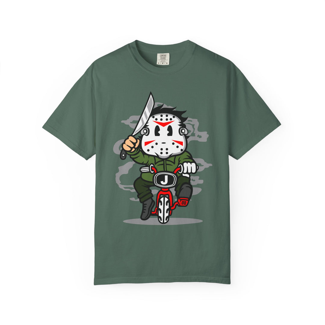 Jason Mask Biker T-Shirt — Retro Horror Moto Tee