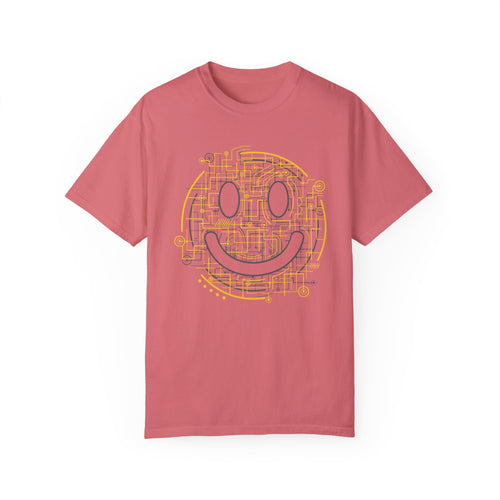 BraggerSwine Unisex Garment-Dyed T-Shirt - Electric Smiley