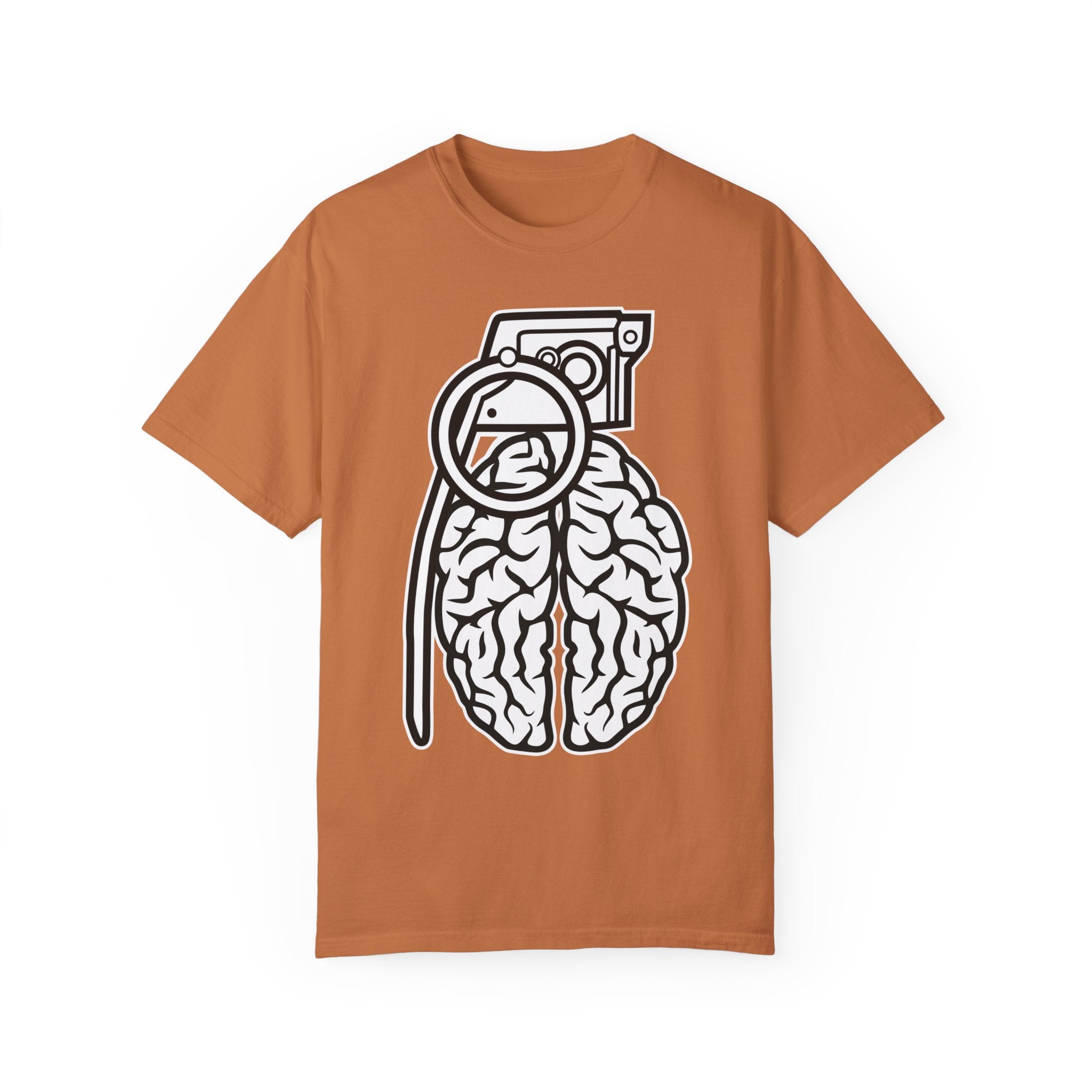 BraggerSwine Unisex Garment-Dyed T-Shirt - Grenade Brain