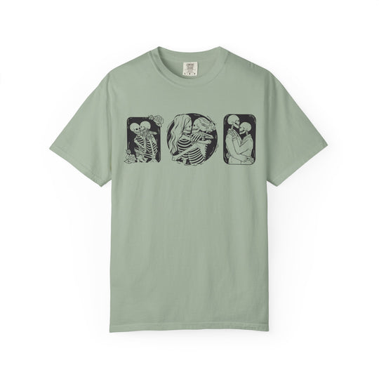 Skeleton Love Graphic T-Shirt — Vintage Gothic Couple Illustration