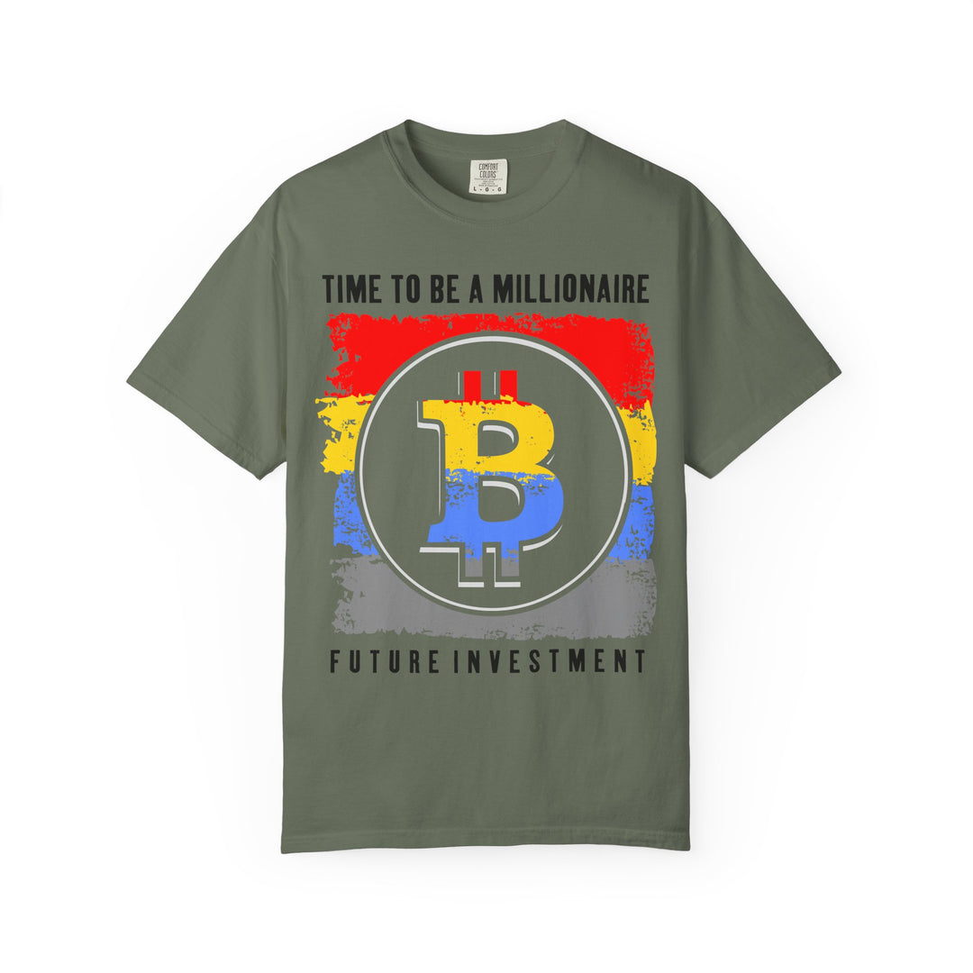 Bitcoin Millionaire T-Shirt — "Time to Be a Millionaire | Future Investment" Crypto Tee