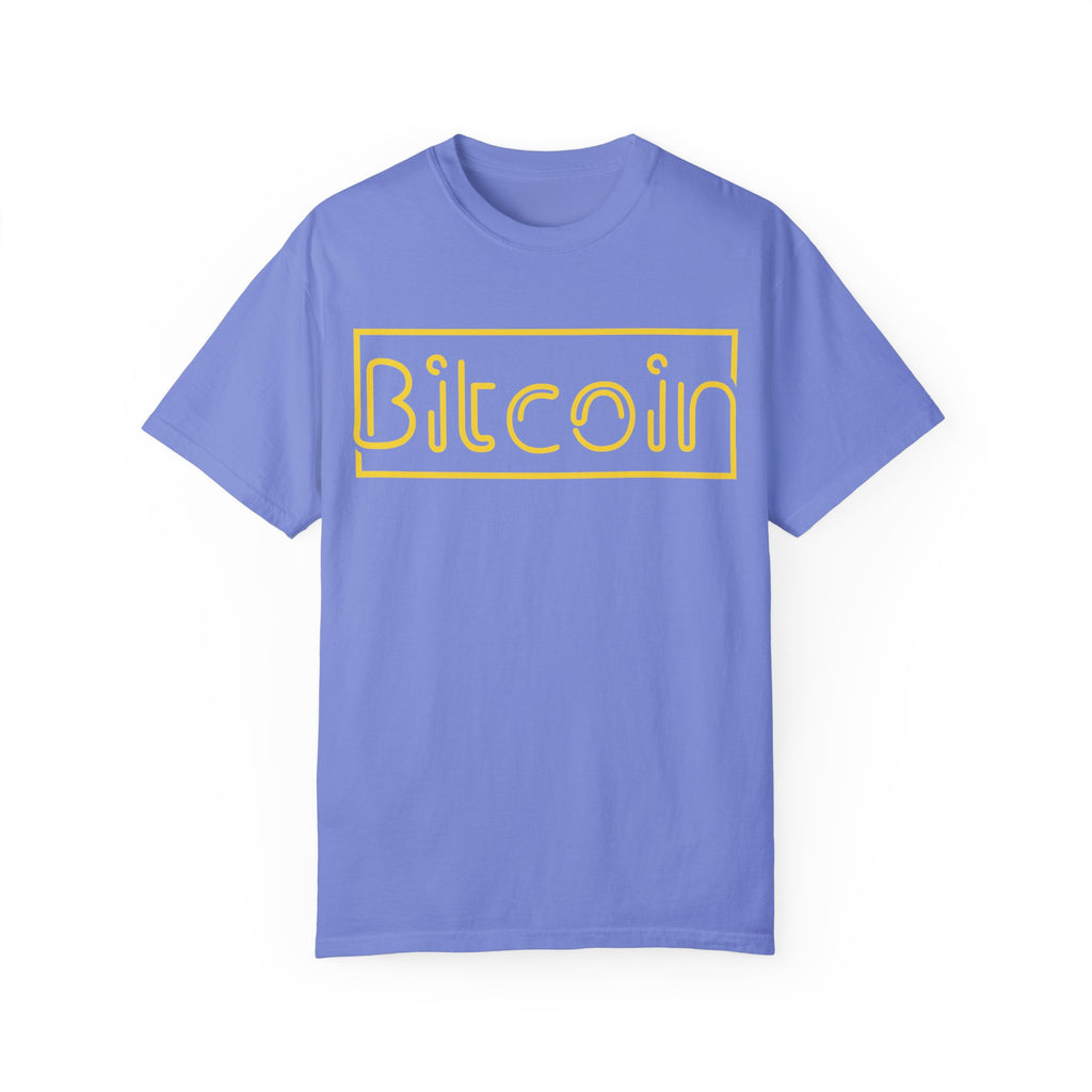BraggerSwine Unisex Garment-Dyed T-Shirt - Bitcoin Neon