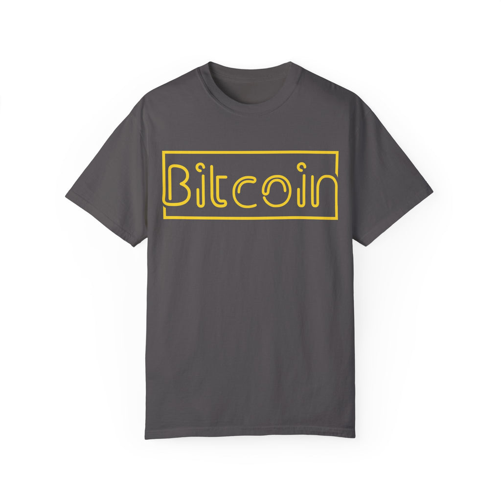 BraggerSwine Unisex Garment-Dyed T-Shirt - Bitcoin Neon