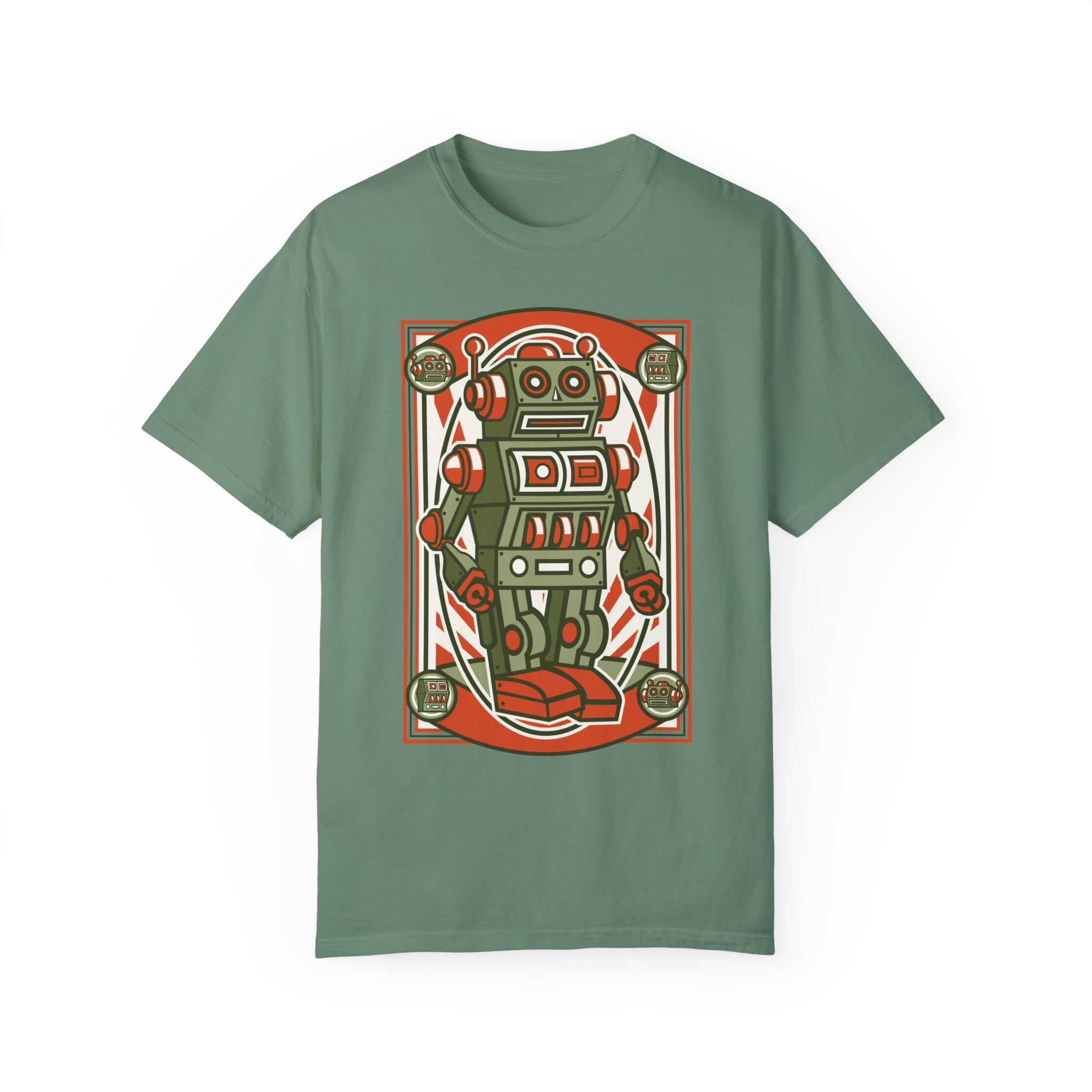BraggerSwine Unisex Garment-Dyed T-Shirt - Vintage Robot