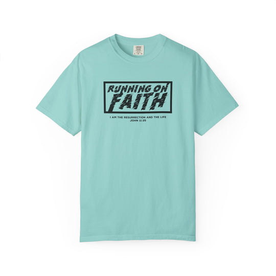Running on Faith T-Shirt — Christian Scripture Tee (John 12:26)