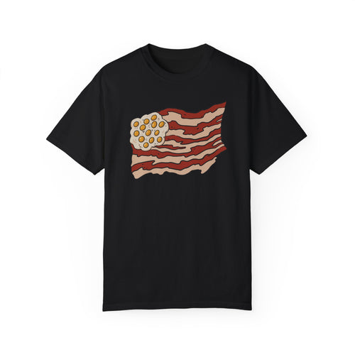BraggerSwine Unisex Garment-Dyed T-Shirt - Bacon USA Flag