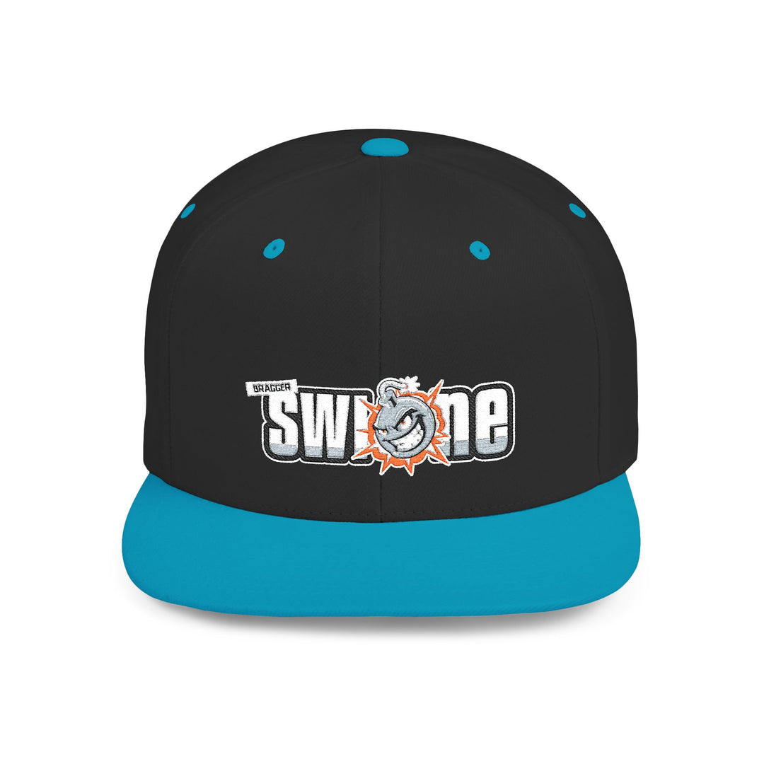BraggerSwine Bomb Logo Flat Bill Snapback Hat