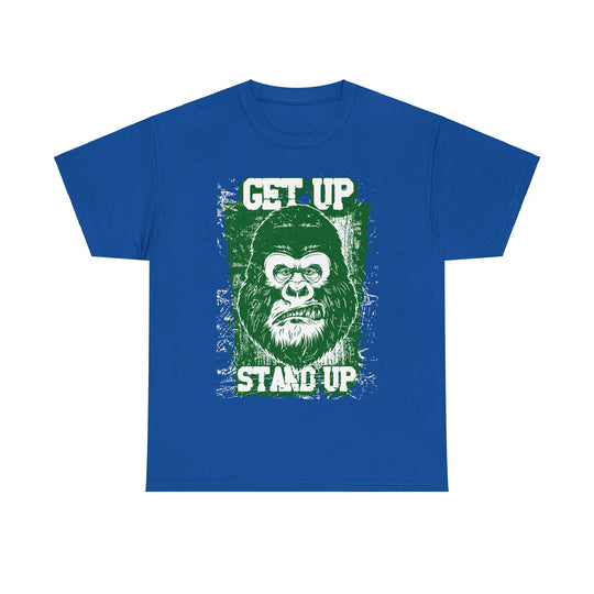 Get Up Stand Up Gorilla Unisex Heavy Cotton Tee