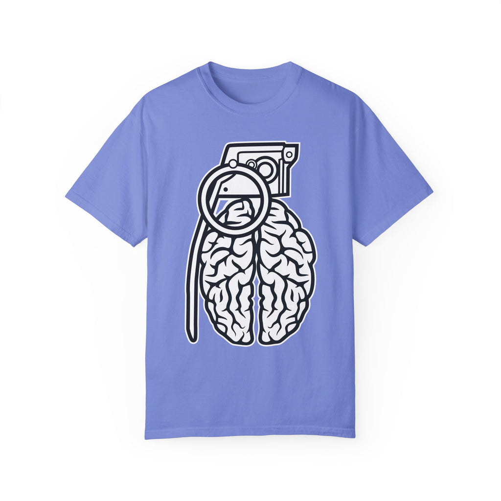 BraggerSwine Unisex Garment-Dyed T-Shirt - Grenade Brain
