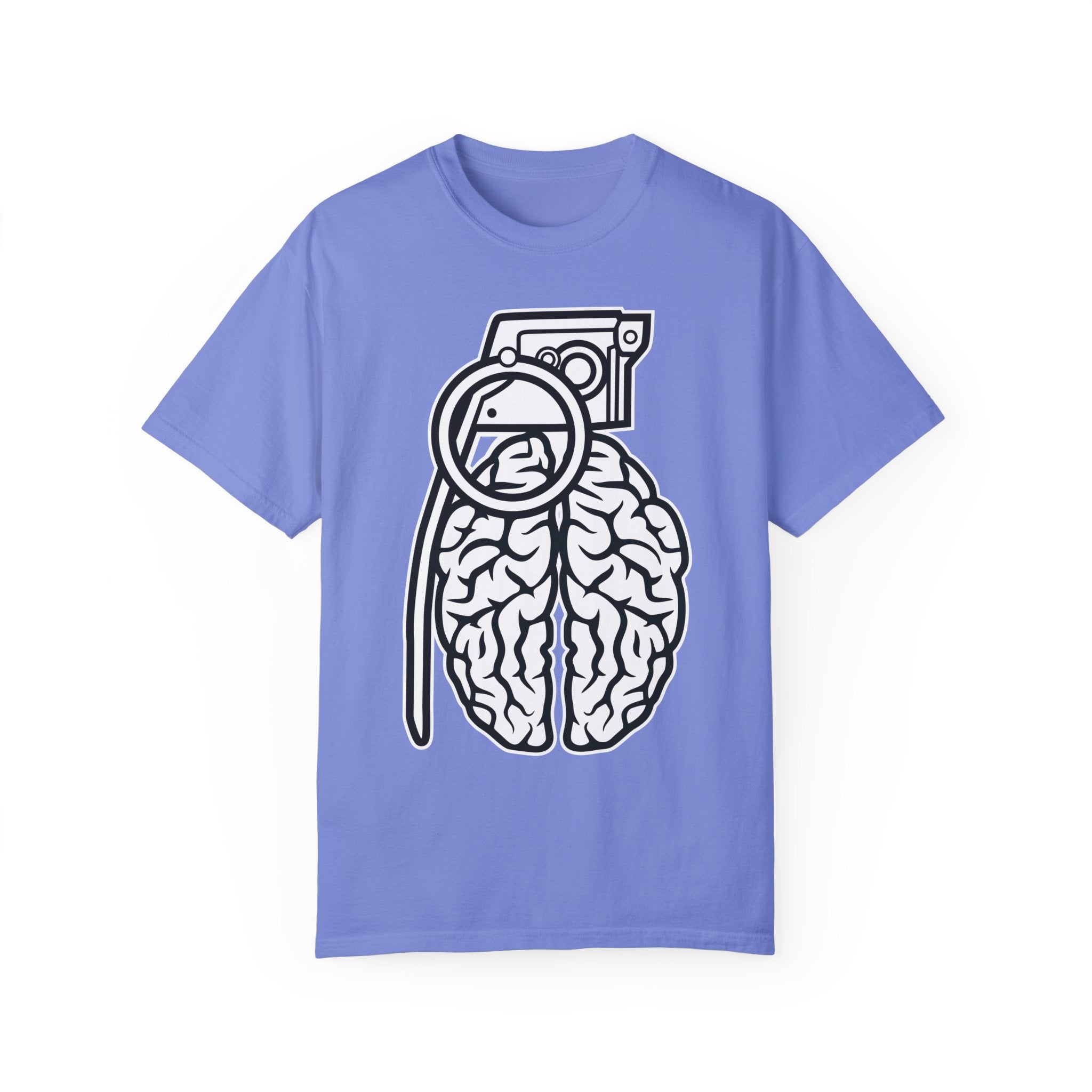 BraggerSwine Unisex Garment-Dyed T-Shirt - Grenade Brain