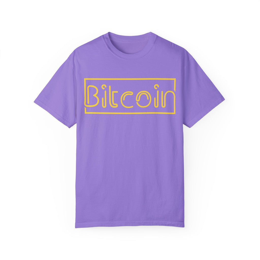 BraggerSwine Unisex Garment-Dyed T-Shirt - Bitcoin Neon