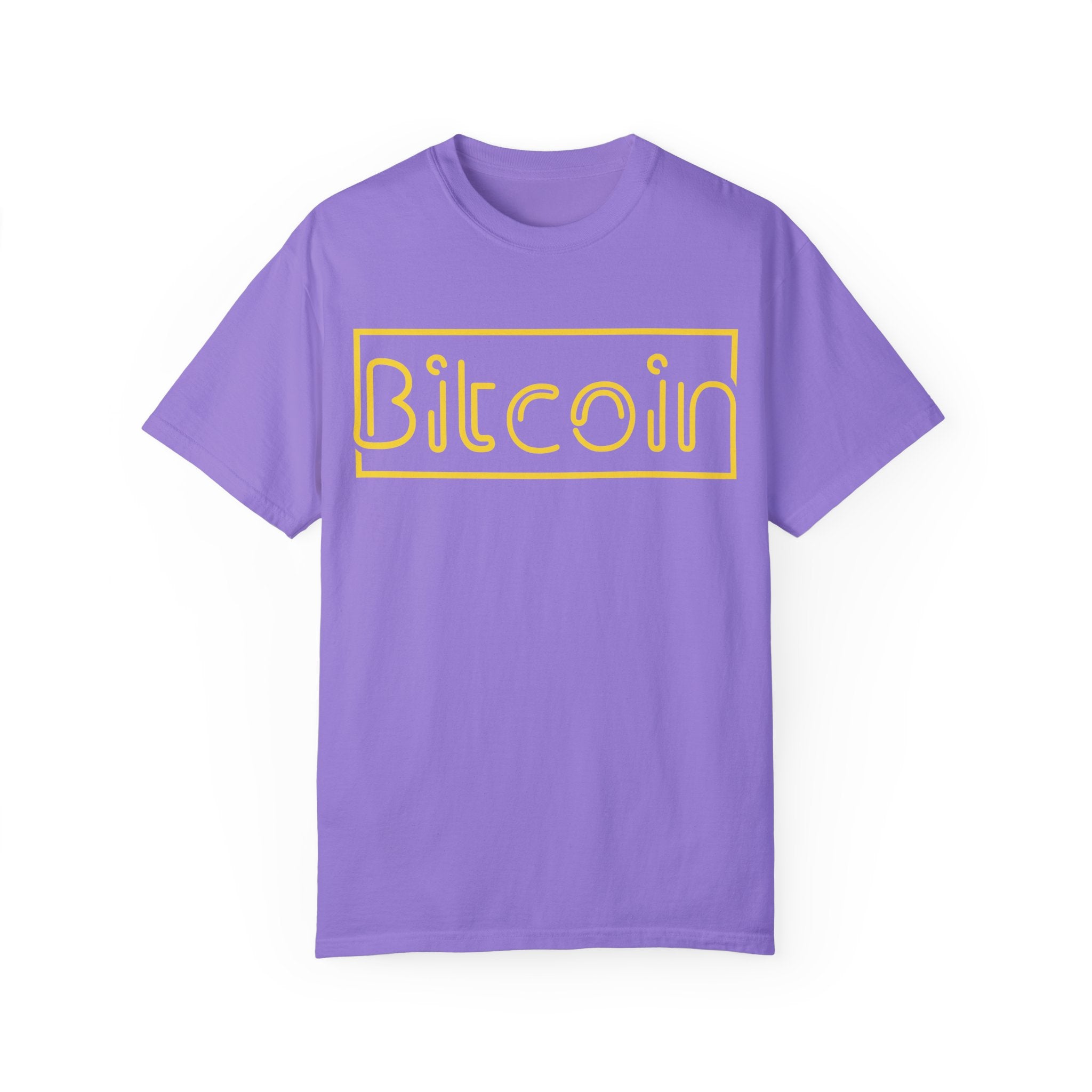 BraggerSwine Unisex Garment-Dyed T-Shirt - Bitcoin Neon