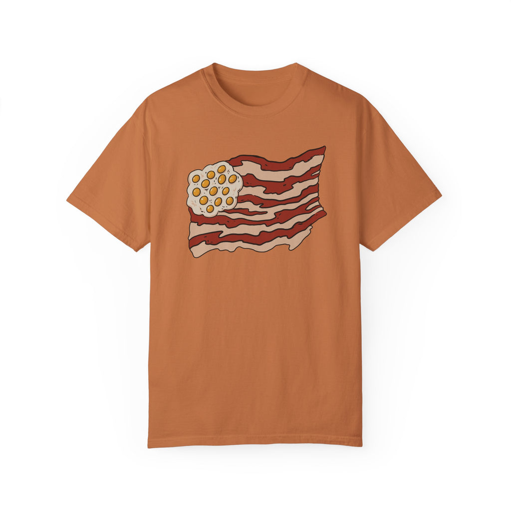 BraggerSwine Unisex Garment-Dyed T-Shirt - Bacon USA Flag