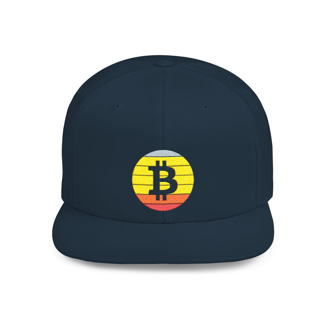 Bitcoin Retro Snapback Hat — Vintage Crypto Logo Flat Bill