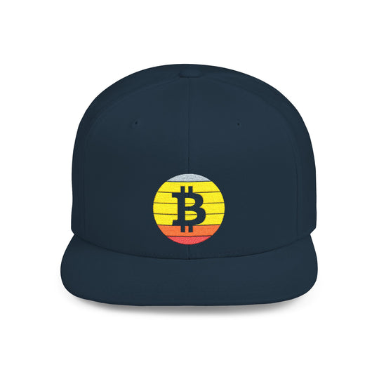 Bitcoin Retro Snapback Hat — Vintage Crypto Logo Flat Bill