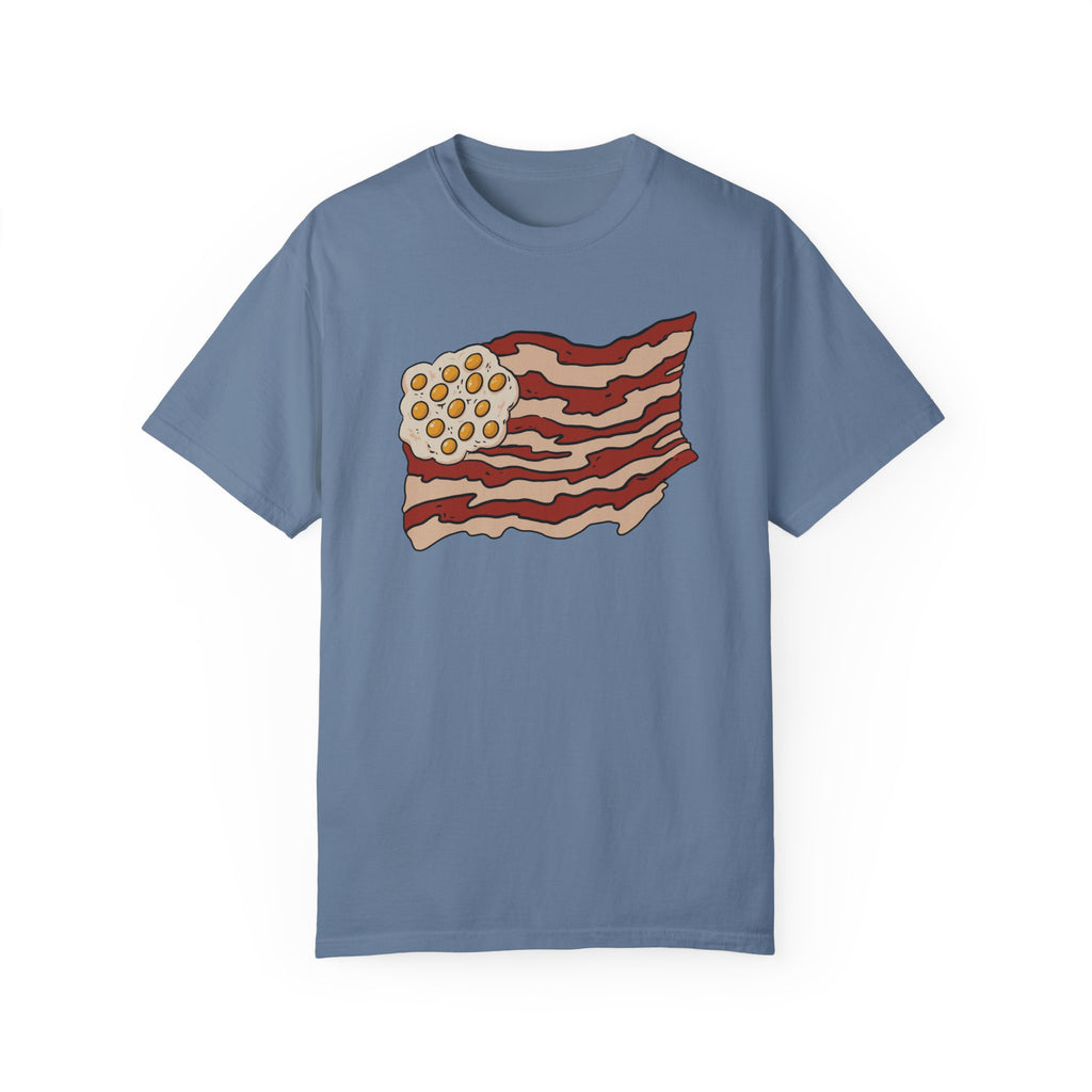 BraggerSwine Unisex Garment-Dyed T-Shirt - Bacon USA Flag