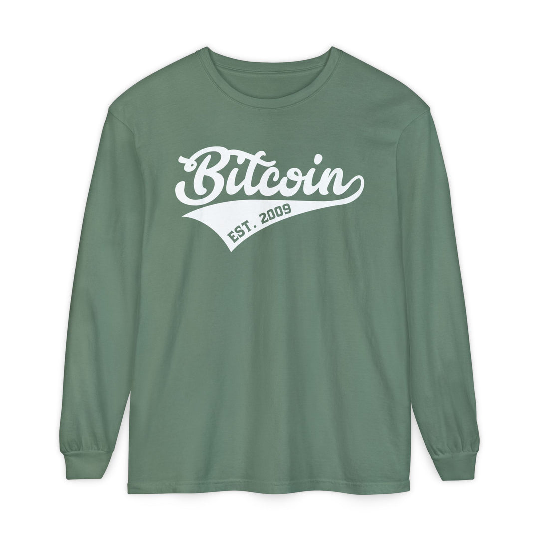 Bitcoin Est. 2009 Long Sleeve Tee — Vintage Crypto Shirt