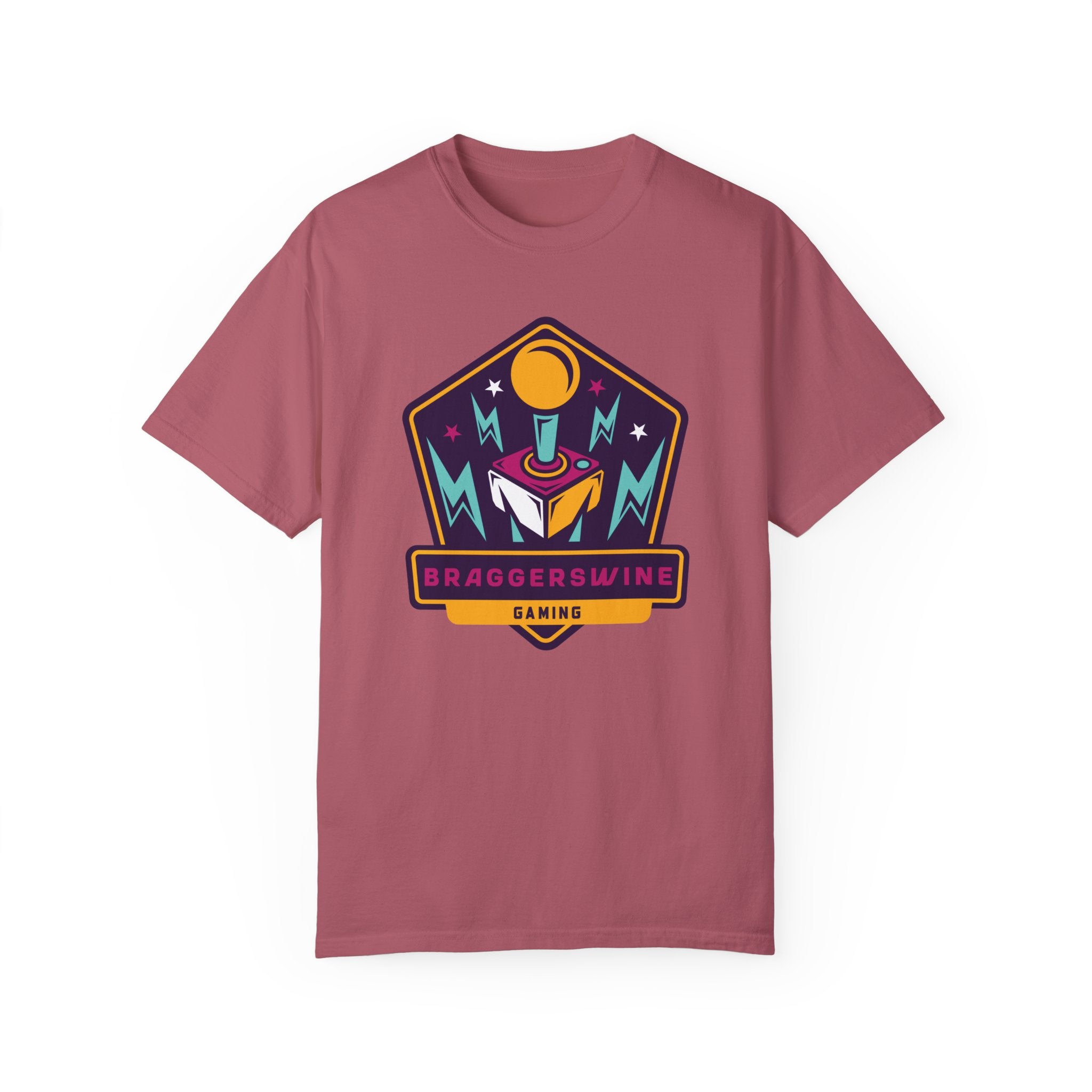 BraggerSwine Unisex Garment-Dyed T-Shirt - BraggerSwine Retro Joystick