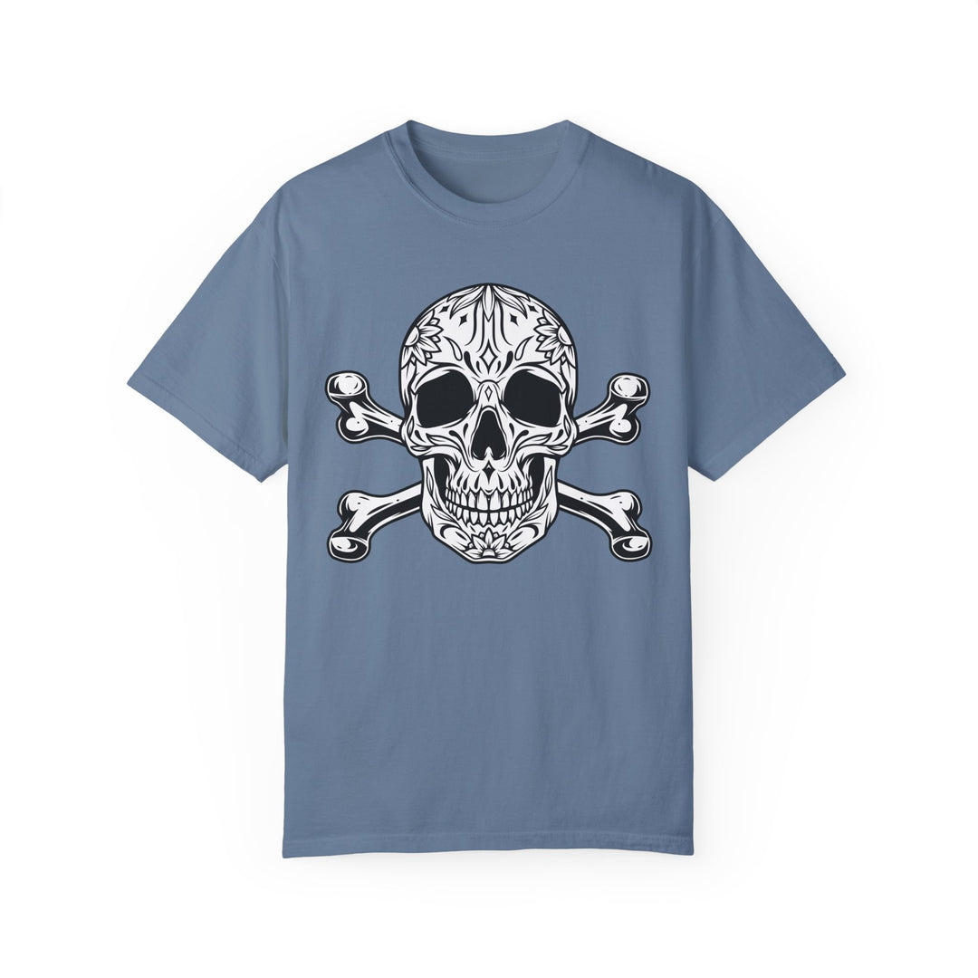 BraggerSwine Unisex Garment-Dyed T-Shirt - Aztec Skull & Bones