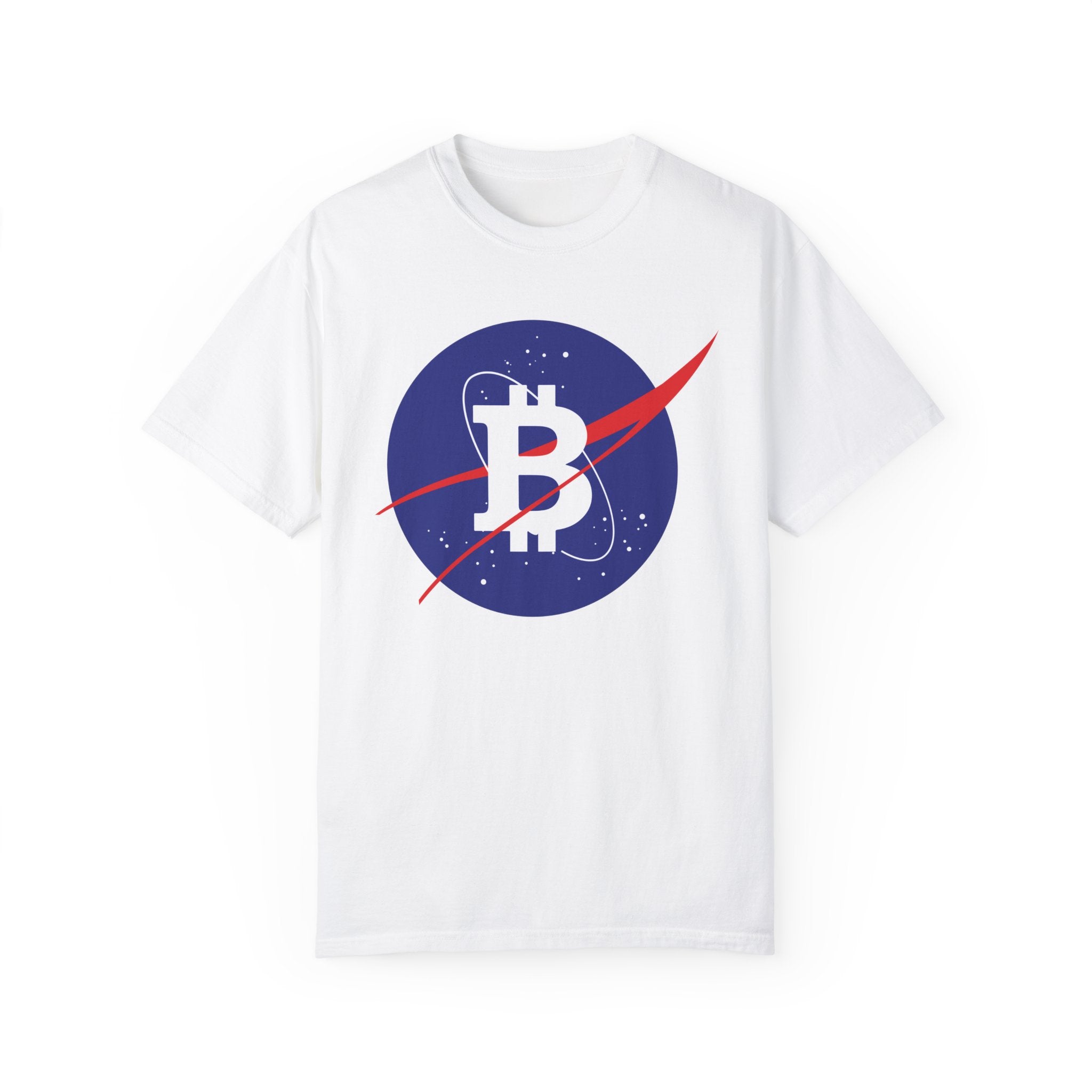 BraggerSwine Unisex Garment-Dyed T-Shirt - Bitcoin Nasa