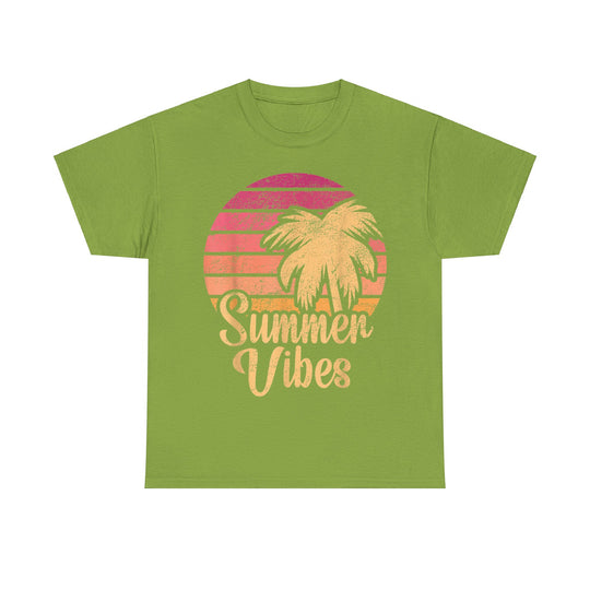 Retro Beach Summer Vibes Unisex Heavy Cotton Tee