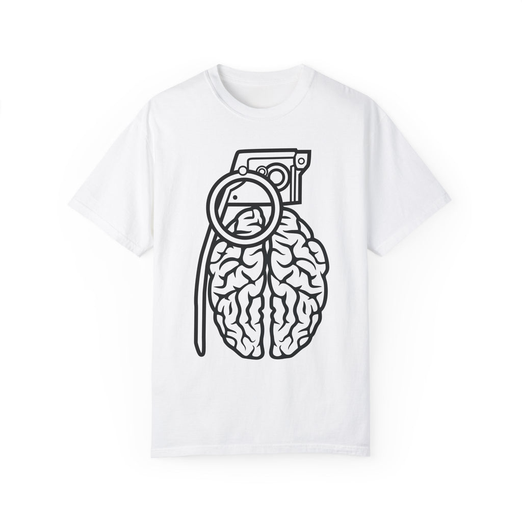 BraggerSwine Unisex Garment-Dyed T-Shirt - Grenade Brain
