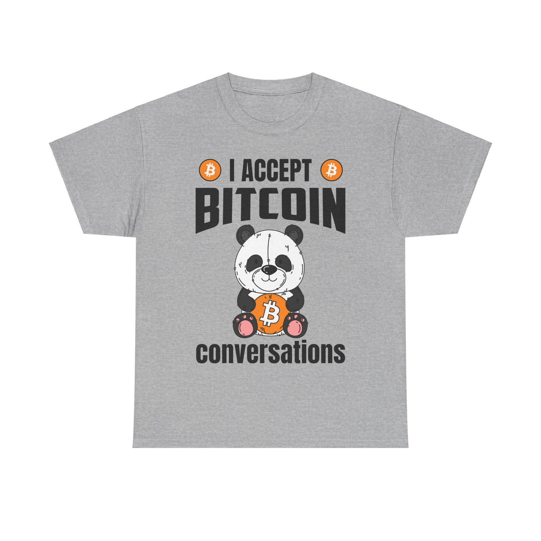 I Accept Bitcoin Conversations Unisex Heavy Cotton Tee