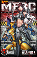 Magazine cover featuring a futuristic warrior character with text and graphics.