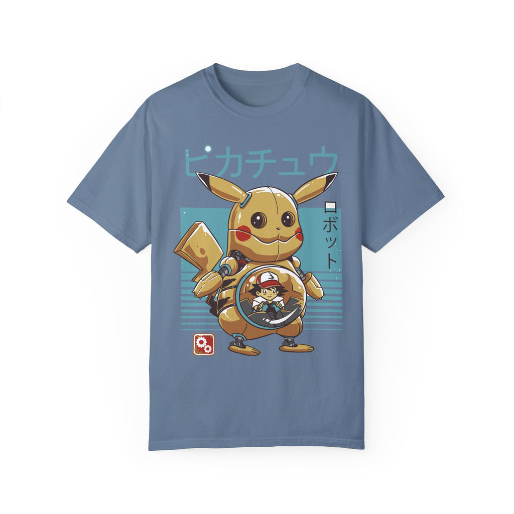 BraggerSwine Unisex Garment-Dyed T-Shirt - Ash y Pika Robot