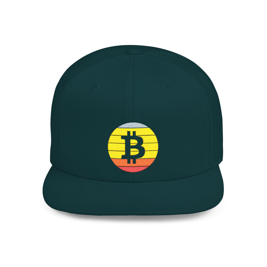 Bitcoin Retro Snapback Hat — Vintage Crypto Logo Flat Bill