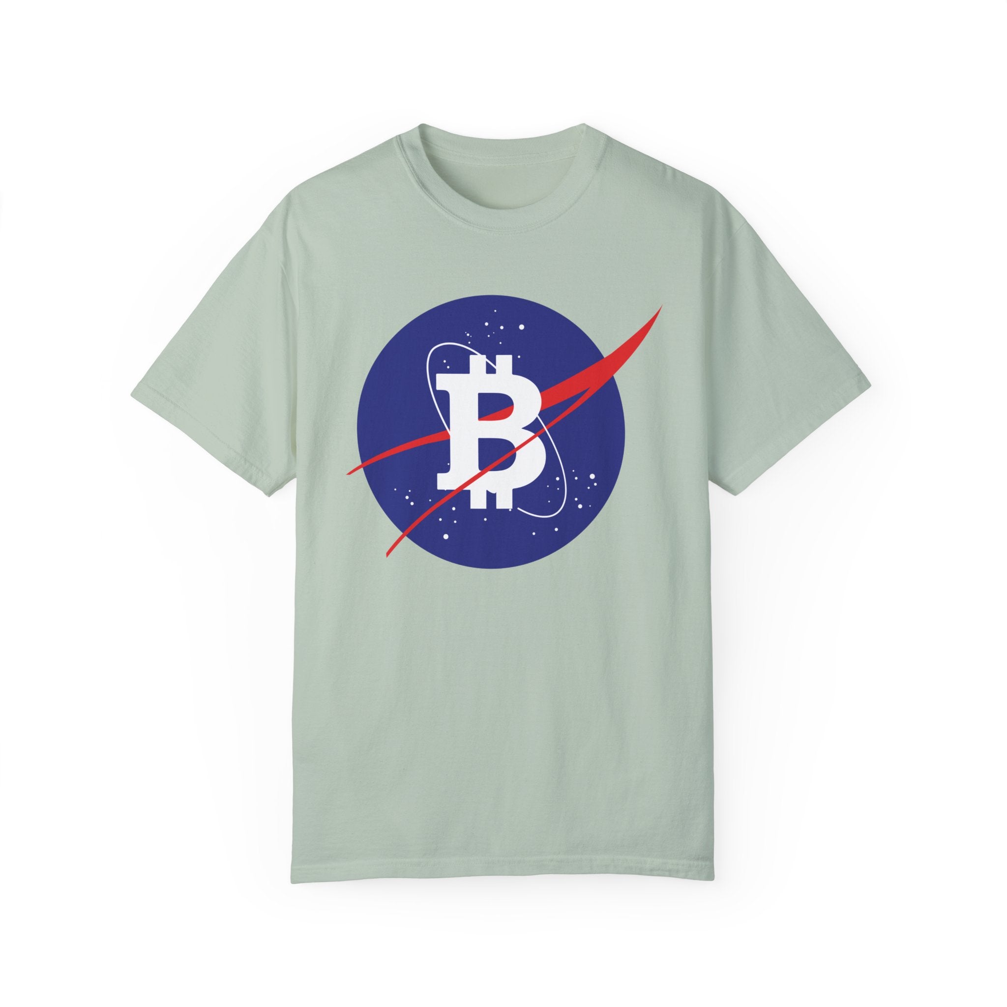 BraggerSwine Unisex Garment-Dyed T-Shirt - Bitcoin Nasa
