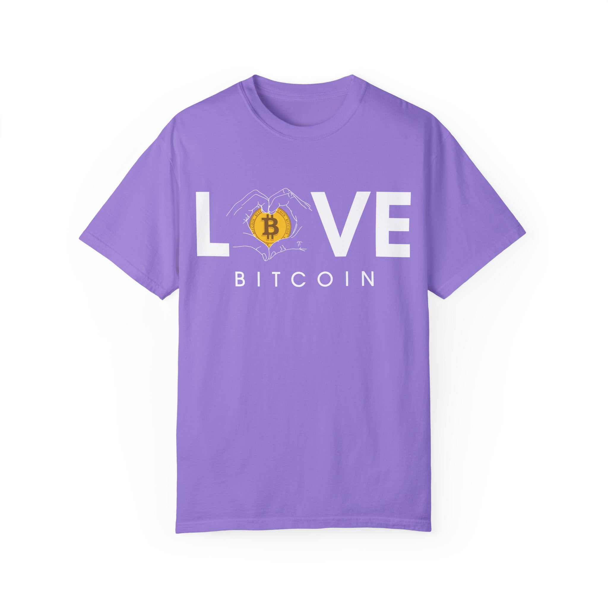 BraggerSwine Unisex Garment-Dyed T-Shirt - Bitcoin Is Love