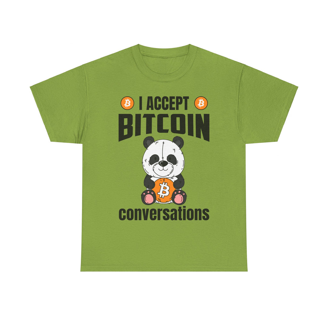 I Accept Bitcoin Conversations Unisex Heavy Cotton Tee