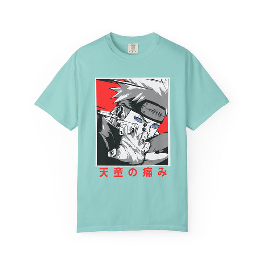 Anime-Style Pain Graphic T-Shirt — Japanese Text “天童の痛み”