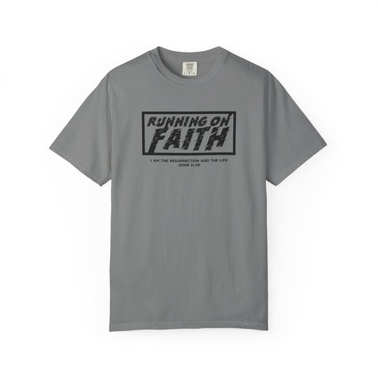 Running on Faith T-Shirt — Christian Scripture Tee (John 12:26)