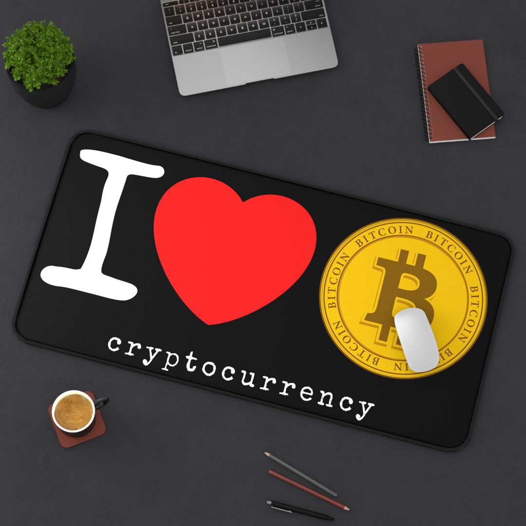 I Heart Bitcoin Desk Mat