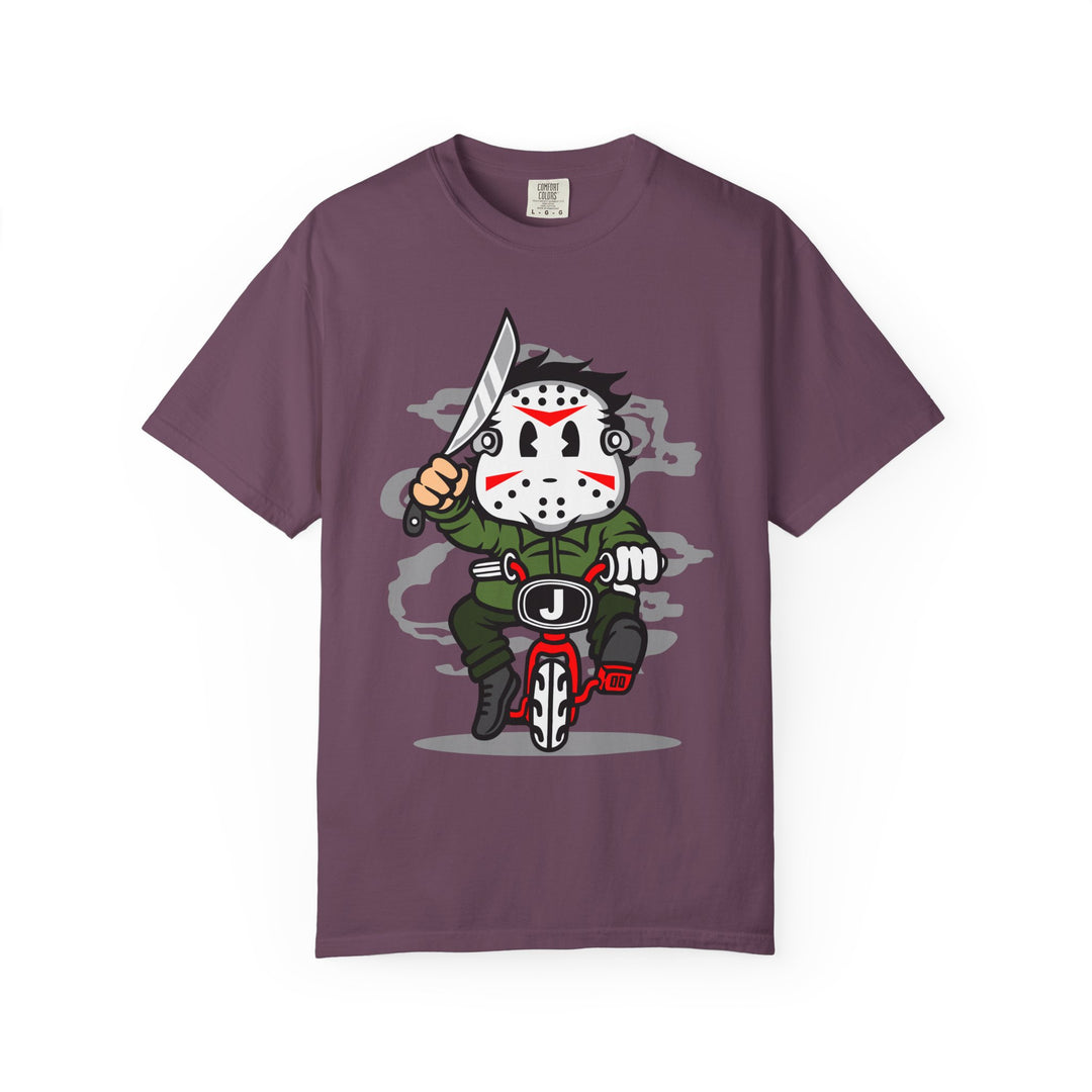 Jason Mask Biker T-Shirt — Retro Horror Moto Tee