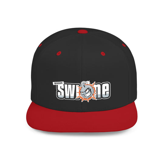 BraggerSwine Bomb Logo Flat Bill Snapback Hat