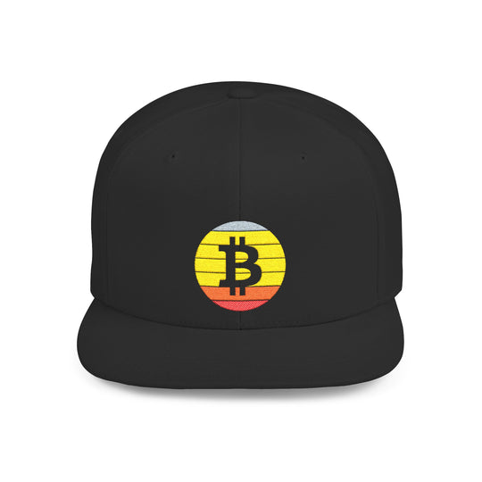 Bitcoin Retro Snapback Hat — Vintage Crypto Logo Flat Bill