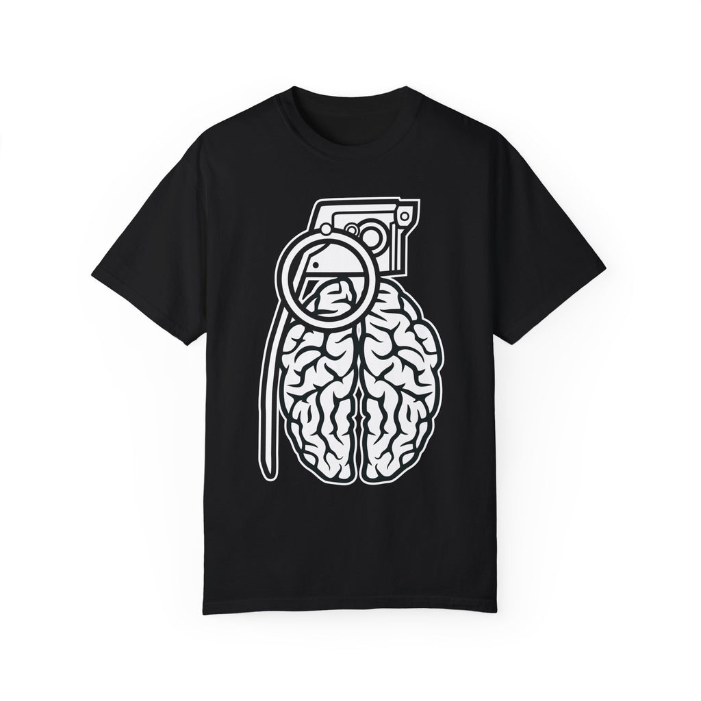 BraggerSwine Unisex Garment-Dyed T-Shirt - Grenade Brain