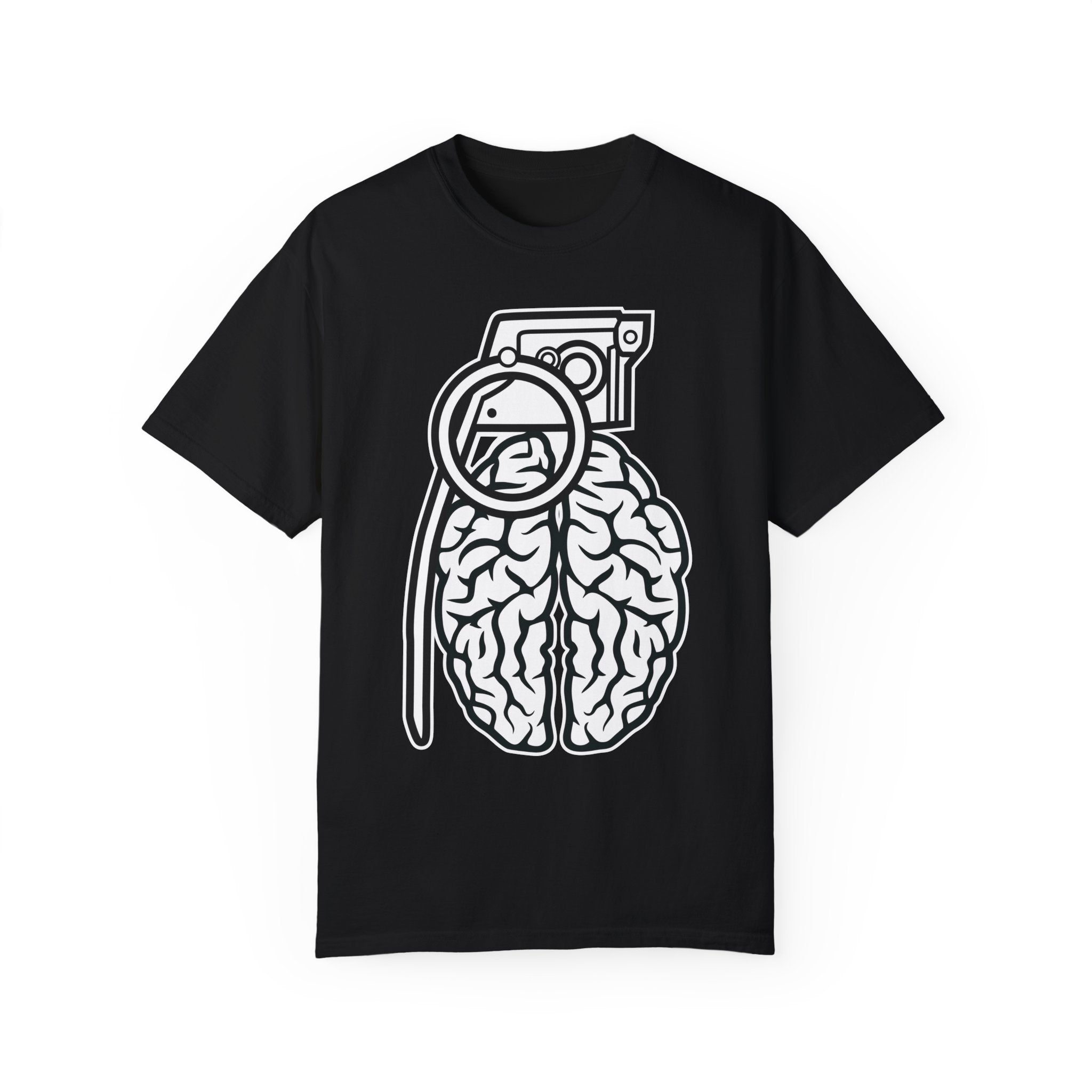 BraggerSwine Unisex Garment-Dyed T-Shirt - Grenade Brain