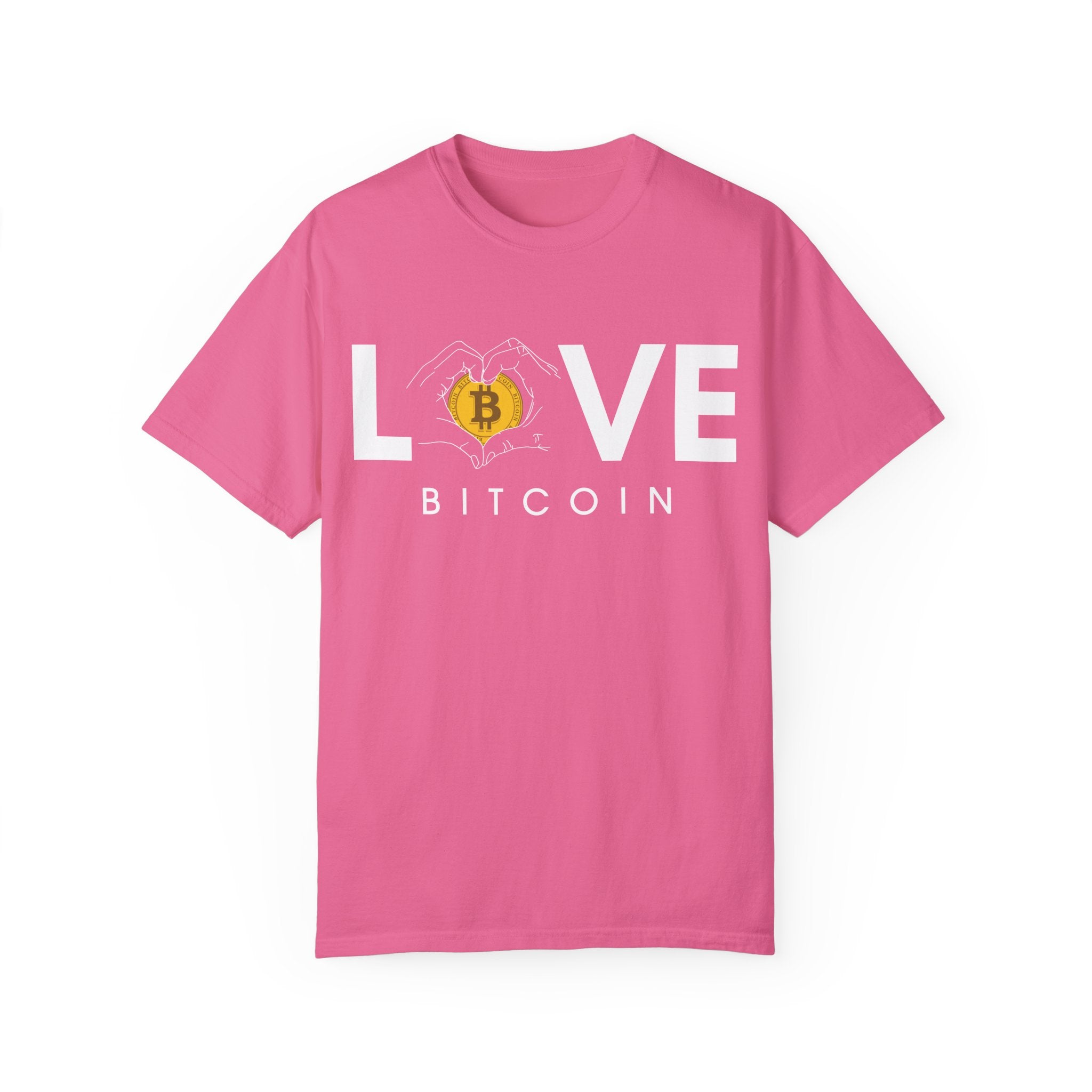 BraggerSwine Unisex Garment-Dyed T-Shirt - Bitcoin Is Love