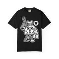 Money Bag Mascot Graphic T‑Shirt — Streetwear Cartoon Cash With Gun Design